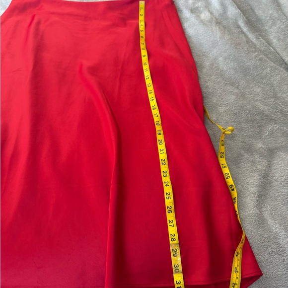 Universal Standard Moro Bias Cut Swing A-Line Jersey Satin Midi Skirt Red Sz 18 - Picture 9 of 11
